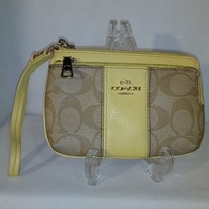 Coach Double Zippered Corner Wristlet
